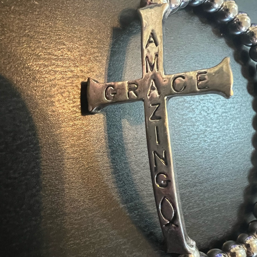 Amazing Grace Silver Cross Necklace